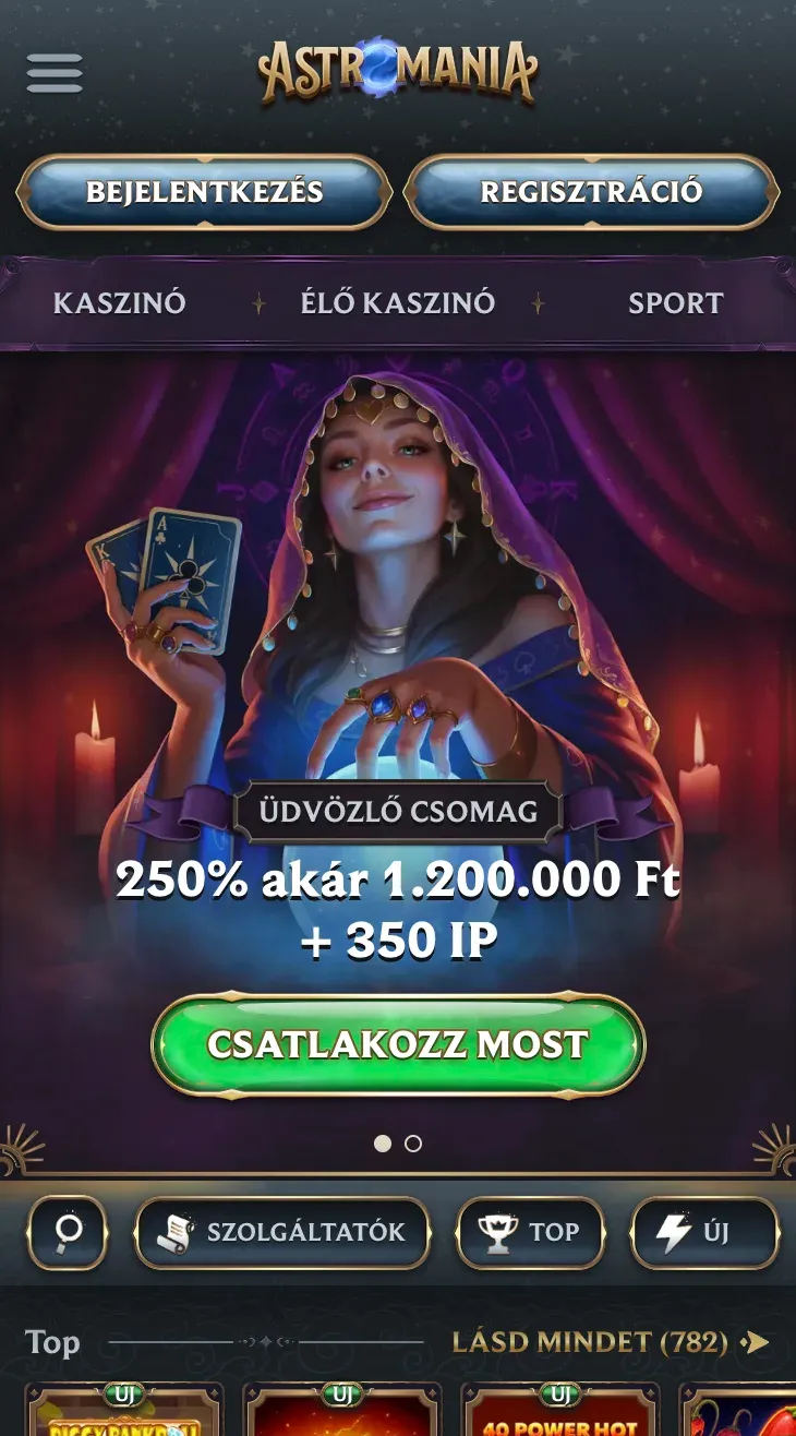 Játssz mobiltelefonon az Astromania