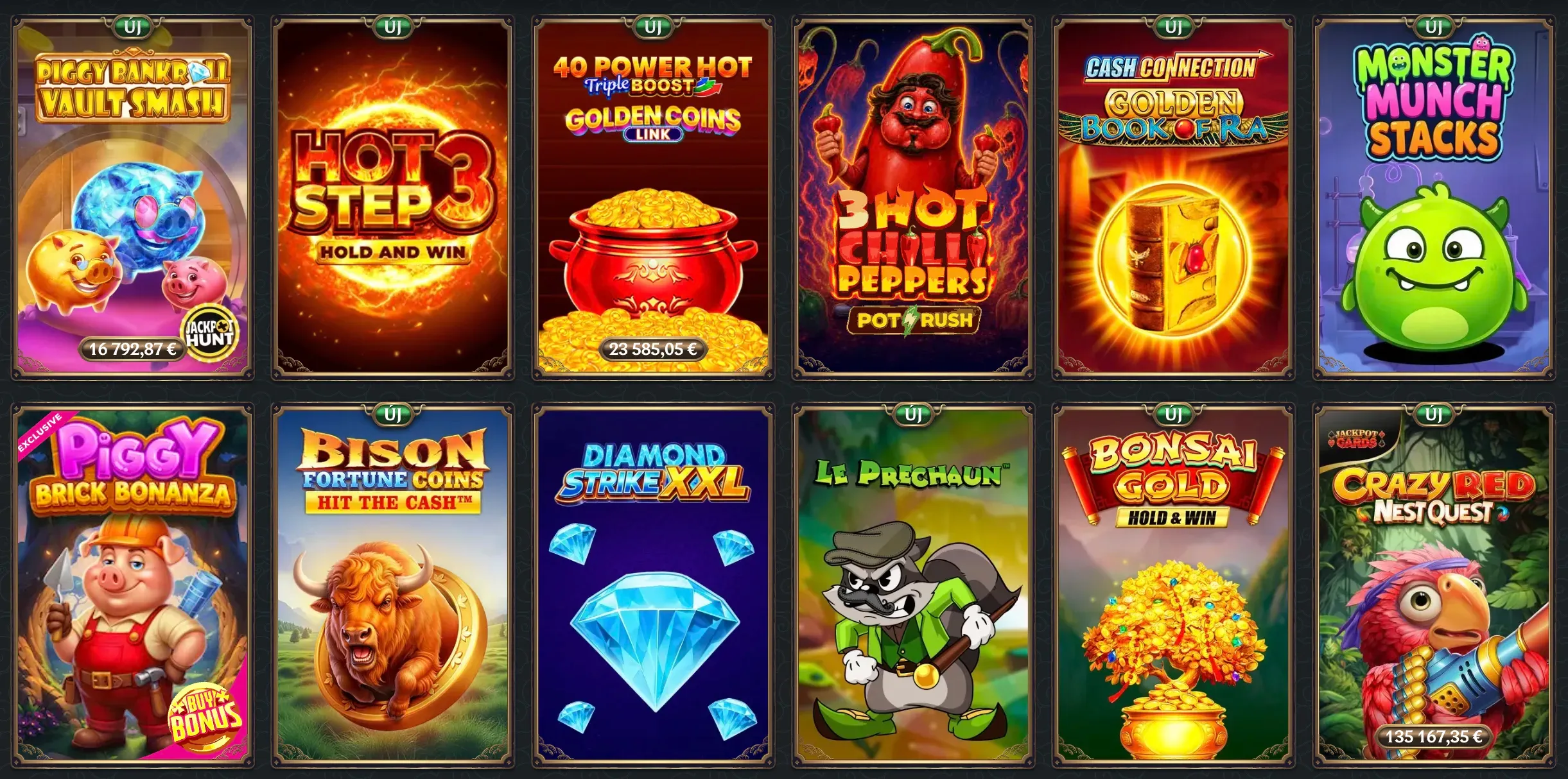 Játékgyűjtemény az Astromania casino